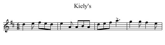 Kiely's - staff notation