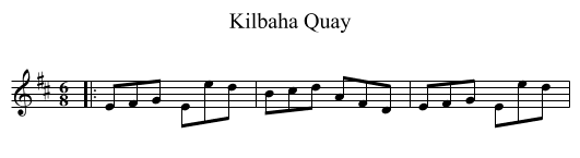 Kilbaha Quay - staff notation