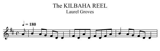 KILBAHA REEL, The - staff notation