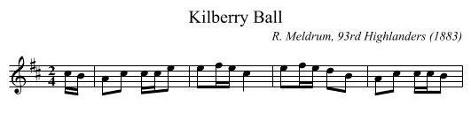 Kilberry Ball - staff notation