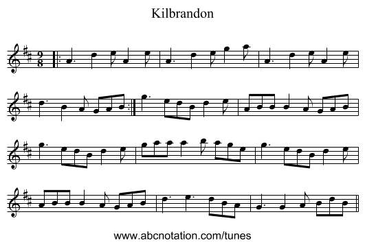 Kilbrandon - staff notation