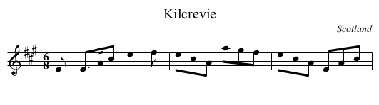 Kilcrevie - staff notation