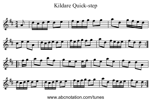Kildare Quick-step - staff notation