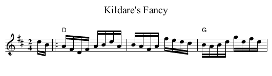 Kildare's Fancy - staff notation