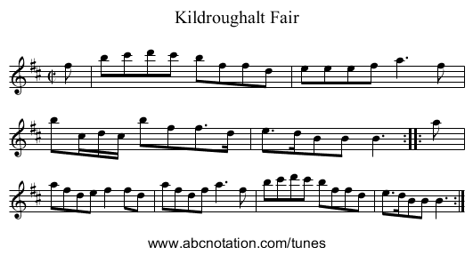 Kildroughalt Fair - staff notation