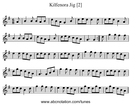 Kilfenora Jig [2] - staff notation