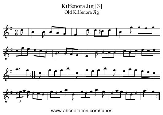 Kilfenora Jig [3] - staff notation