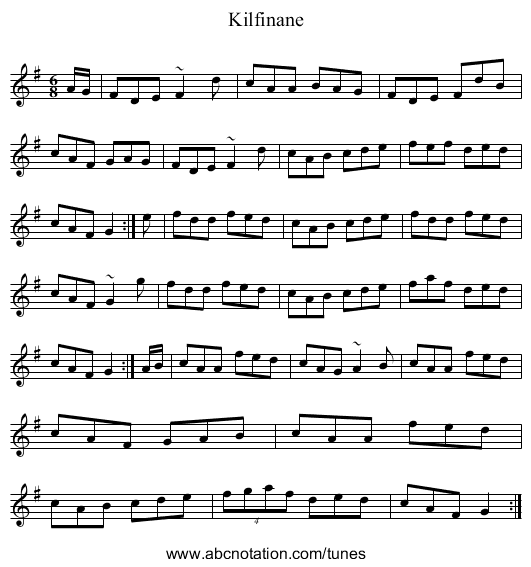 Kilfinane - staff notation