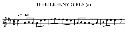 KILKENNY GIRLS (a), The - staff notation