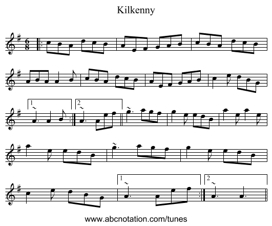 Kilkenny - staff notation