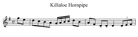 Killaloe Hornpipe - staff notation