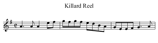 Killard Reel - staff notation