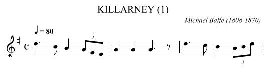 KILLARNEY (1) - staff notation
