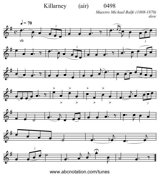 Killarney (air) 0498 - staff notation