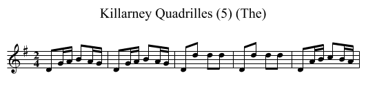 Killarney Quadrilles (5) (The) - staff notation