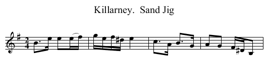 Killarney.  Sand Jig - staff notation