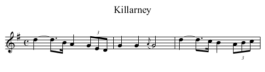 Killarney - staff notation