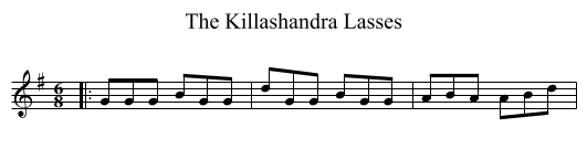 Killashandra Lasses, The  - staff notation