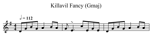 Killavil Fancy (Gmaj) - staff notation