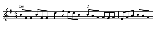 Killavil Jig - staff notation