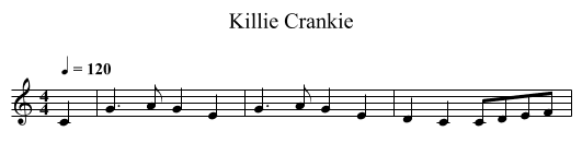 Killie Crankie - staff notation