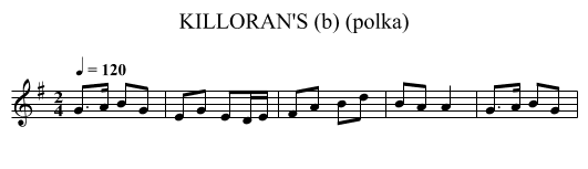 KILLORAN'S (b) (polka) - staff notation