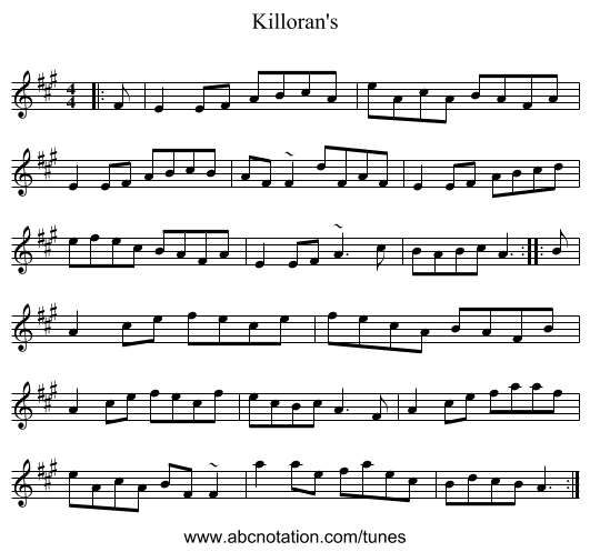 Killoran's - staff notation