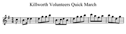 Killworth Volunteers Quick March - staff notation