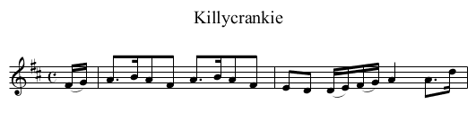 Killycrankie - staff notation