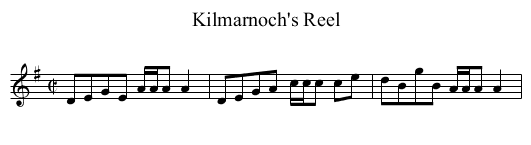 Kilmarnoch's Reel - staff notation