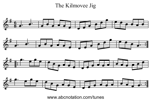 Kilmovee Jig, The - staff notation