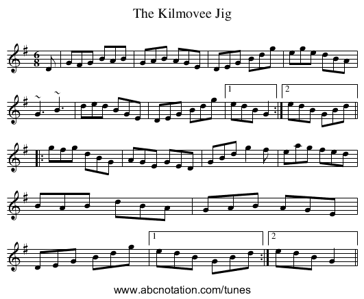 Kilmovee Jig, The - staff notation
