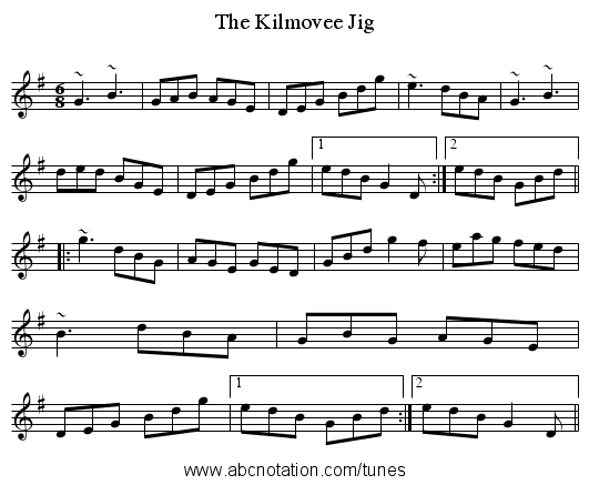 Kilmovee Jig, The - staff notation