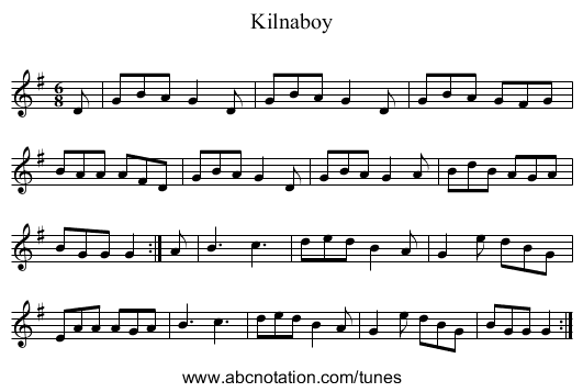 Kilnaboy - staff notation