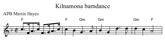 Kilnamona barndance - staff notation