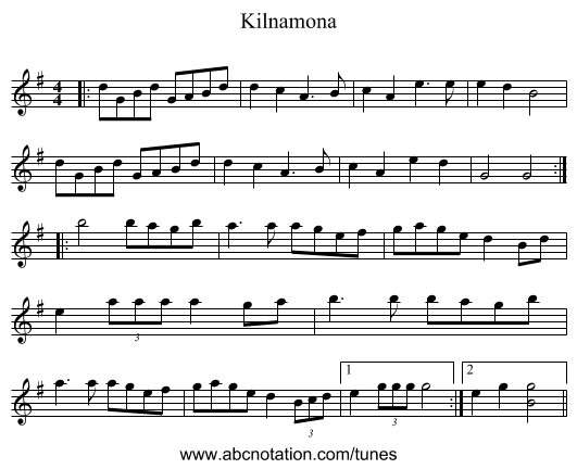 Kilnamona - staff notation