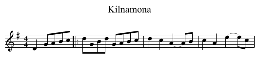 Kilnamona - staff notation