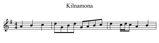 Kilnamona - staff notation