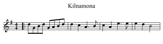 Kilnamona - staff notation