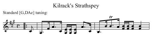 Kilrack's Strathspey - staff notation