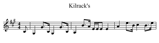 Kilrack's - staff notation