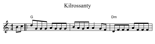 Kilrossanty - staff notation