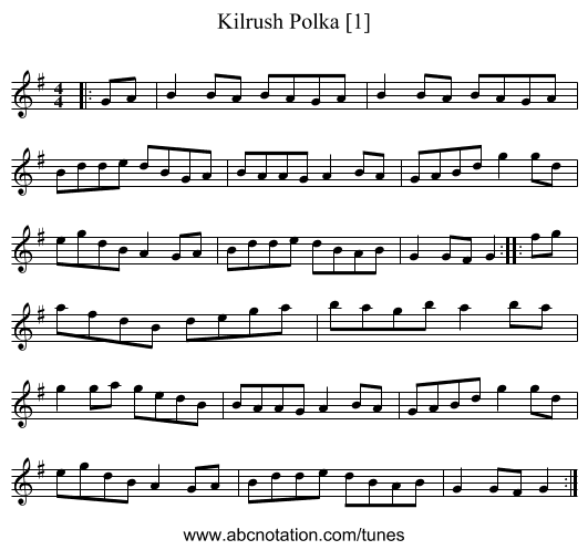 Kilrush Polka [1] - staff notation
