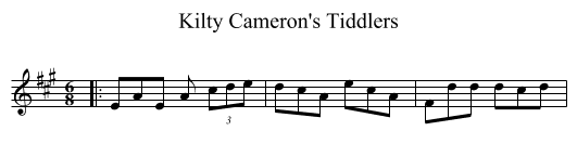 Kilty Cameron's Tiddlers - staff notation