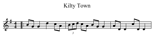 Kilty Town - staff notation