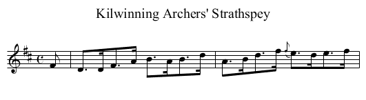 Kilwinning Archers' Strathspey - staff notation