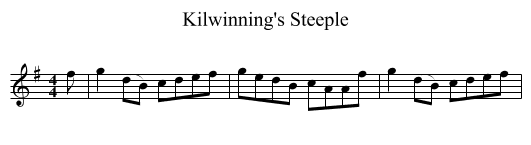 Kilwinning's Steeple - staff notation