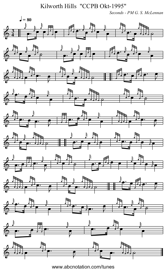 Kilworth Hills  CCPB Okt-1995 - staff notation