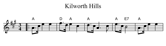 Kilworth Hills - staff notation