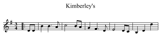 Kimberley's - staff notation